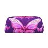 Dwrepo butterfly Pencil Bag Portable Leather Pencil Case Travel Makeup Bag Large Capacity Toiletry Bag for Women view 1