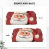 Dwrepo Santa Claus Pencil Bag Portable Leather Pencil Case Travel Makeup Bag Large Capacity Toiletry Bag for Women view 3