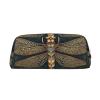 Dwrepo Dragonfly Pencil Bag Portable Leather Pencil Case Travel Makeup Bag Large Capacity Toiletry Bag for Women view 1