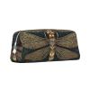 Dwrepo Dragonfly Pencil Bag Portable Leather Pencil Case Travel Makeup Bag Large Capacity Toiletry Bag for Women view 2