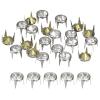 uxcell 120Pcs Rhinestone Stud Refills, 7mm/0.28" Rhinestone Claw Beads Nailhead, Rivets Metal Spikes Rivet Decorative for DIY Leather Craft Making Purse Clothing Shoes Belt, Silver White view 1