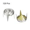 uxcell 120Pcs Rhinestone Stud Refills, 7mm/0.28" Rhinestone Claw Beads Nailhead, Rivets Metal Spikes Rivet Decorative for DIY Leather Craft Making Purse Clothing Shoes Belt, Silver White view 3
