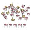 uxcell 120Pcs Rhinestone Stud Refills, 6mm/0.24" Rhinestone Claw Beads Nailhead, Rivets Metal Spikes Rivet Decorative for DIY Leather Craft Making Purse Clothing Shoes Belt, Silver Pink view 1