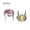 uxcell 120Pcs Rhinestone Stud Refills, 6mm/0.24" Rhinestone Claw Beads Nailhead, Rivets Metal Spikes Rivet Decorative for DIY Leather Craft Making Purse Clothing Shoes Belt, Silver Pink view 3