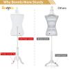 Bonnlo Female Dress Form Pinnable Mannequin Body Torso with Wooden Tripod Base Stand (Black, 14-16) view 3