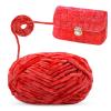 LEREATI Red Chenille Yarn 100 gr (87 yds) Soft Velvet Yarn Colorful Bag Blanket Yarn Fluffy Crochet Yarn for Crocheting, Knitting, DIY Crafts, Bag, Sock, Doll (1 Skein) view 1