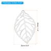 PATIKIL 35mm Leaf Pendants, 50 Pack Metal Tree Leaf Beads Bulk Leaves Charm Mesh for Jewelry Making Bracelet Necklace Earring Keychain Style 1, Nickel view 2