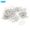 PATIKIL 35mm Leaf Pendants, 50 Pack Metal Tree Leaf Beads Bulk Leaves Charm Mesh for Jewelry Making Bracelet Necklace Earring Keychain Style 1, Nickel view 3