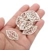 PATIKIL 35mm Leaf Pendants, 50 Pack Metal Tree Leaf Beads Bulk Leaves Charm Mesh for Jewelry Making Bracelet Necklace Earring Keychain Style 1, Nickel view 4