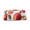 Dwrepo Peach Pencil Bag Portable Leather Pencil Case Travel Makeup Bag Large Capacity Toiletry Bag for Women view 2