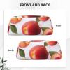 Dwrepo Peach Pencil Bag Portable Leather Pencil Case Travel Makeup Bag Large Capacity Toiletry Bag for Women view 3
