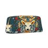 Dwrepo Xmas Gift Deer Pencil Bag Portable Leather Pencil Case Travel Makeup Bag Large Capacity Toiletry Bag for Women view 2