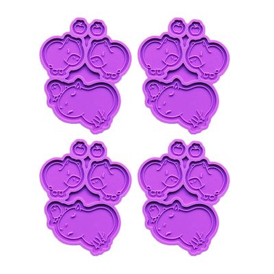 atcdfuw 4Pcs Easy to Clean Silicone Mold Capybara Shaped Pendant Versatile Jewelry Accessory Casting for DIY Lovers Multi Functional Silicone Mold