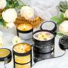 CONNOO 48 Pack Candle Tins - 24pcs 8oz + 24pcs 4oz Matte Black Jars with Lids for Making Candles, Bulk Empty Containers with Sticky Warning Labels for Candle Making, Storage, and Gift view 2