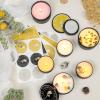 CONNOO 48 Pack Candle Tins - 24pcs 8oz + 24pcs 4oz Matte Black Jars with Lids for Making Candles, Bulk Empty Containers with Sticky Warning Labels for Candle Making, Storage, and Gift view 3
