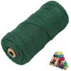 Macrame Cotton Cord, 4 Ply Twisted Macrame Yarn, Natural Cotton Cord Perfect Macrame Supplies for Macrame Plant Hangers DIY Crafts (Dark Green, 2mm*219Yards) view 1