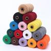 Macrame Cotton Cord, 4 Ply Twisted Macrame Yarn, Natural Cotton Cord Perfect Macrame Supplies for Macrame Plant Hangers DIY Crafts (Dark Green, 2mm*219Yards) view 2
