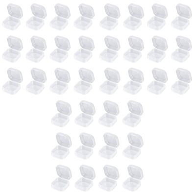 36 Pcs Transparent Fish Hook Chain Stay Tape Anti-Noise Storage Shoe Tray Small Square Storage Boxes Flower Trash Can Mini Boxing Gloves Mini Beads Pp White Clamshell Rectangle