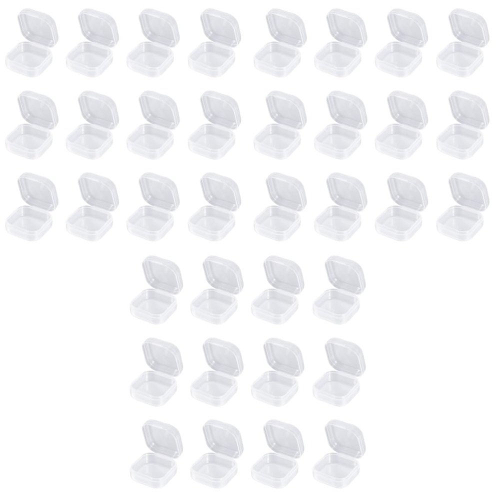 36 Pcs Transparent Fish Hook Chain Stay Tape Anti-Noise Storage Shoe Tray Small Square Storage Boxes Flower Trash Can Mini Boxing Gloves Mini Beads Pp White Clamshell Rectangle