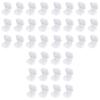 36 Pcs Transparent Fish Hook Chain Stay Tape Anti-Noise Storage Shoe Tray Small Square Storage Boxes Flower Trash Can Mini Boxing Gloves Mini Beads Pp White Clamshell Rectangle view 1