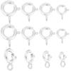 Beebeecraft 12Pcs 4 Sizes Spring Ring Clasps 925 Sterling Silver Round Jewelry Clasps with Plastic Box for DIY Jewelry Making view 1