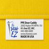 It's Sew EZ PPE Isolation Door Caddy NFPA-701 Fire Retardant Nylon Oxford 200D with Two Stainless Steel Hooks included - Yellow - 8 Pockets view 2
