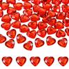 Shapenty 12mm Flat Back Acrylic Heart Rhinestones Crystal Gems for Valentines Day Wedding Decoration Table Scatter DIY Craft Card Jewelry Making, 200PCS (Red) view 1