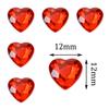 Shapenty 12mm Flat Back Acrylic Heart Rhinestones Crystal Gems for Valentines Day Wedding Decoration Table Scatter DIY Craft Card Jewelry Making, 200PCS (Red) view 2