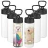 OFFNOVA 16oz Kid Sublimation Water Bottle Blanks with Straw, 6 Pack Sublimation Tumblers Bulk Stainless Steel Sports Bottles for Tumbler Heat Press Sublimation Printing view 1