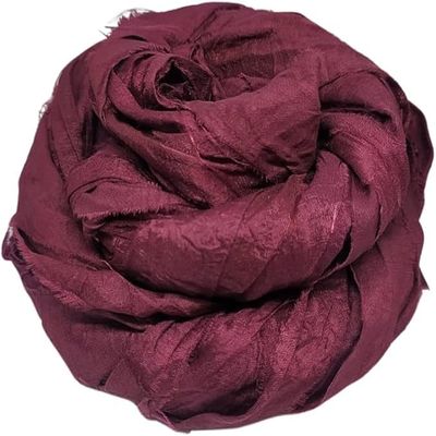 Knitsilk Recycled Sari Silk Ribbon Yarn-Super Bulky Orange Yarn Best for Crochet, Knitting, and Embroidery and Jewelry Making |Sustainable and Unique Texture Ribbon |50 GMS-30Yards-Brown(PCK of 3)