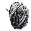 Knitsilk Recycled Shibori Sari Silk Ribbon Yarn-Plum|Best for Crochet, Knitting, and Embroidery,and Jewelry Making |Sustainable and Unique Texture Ribbon Yarn|50 GMS-30 Yards-Black(Pack of 3) view 1
