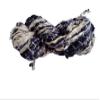 Knitsilk Recycled Shibori Sari Silk Ribbon Yarn-Plum|Best for Crochet, Knitting, and Embroidery,and Jewelry Making |Sustainable and Unique Texture Ribbon Yarn|50 GMS-30 Yards-Black(Pack of 3) view 3