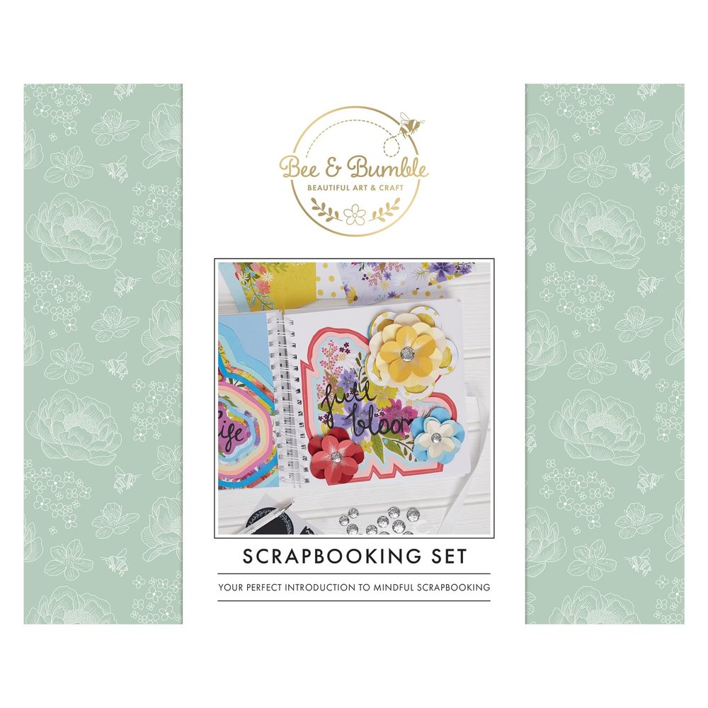 Bee & Bumble Crowded Florals Scrapbooking Set, Photo Album, Bullet Journal, Notebook for Ideas & Storing Memories, Decorative