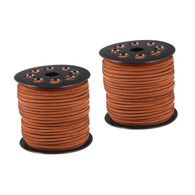 Lurrose 2rolls Double-Sided Microfiber Leather Cord for Jewelry Making Light Coffee for Bracelets Necklaces Anklets and Crafting Material
