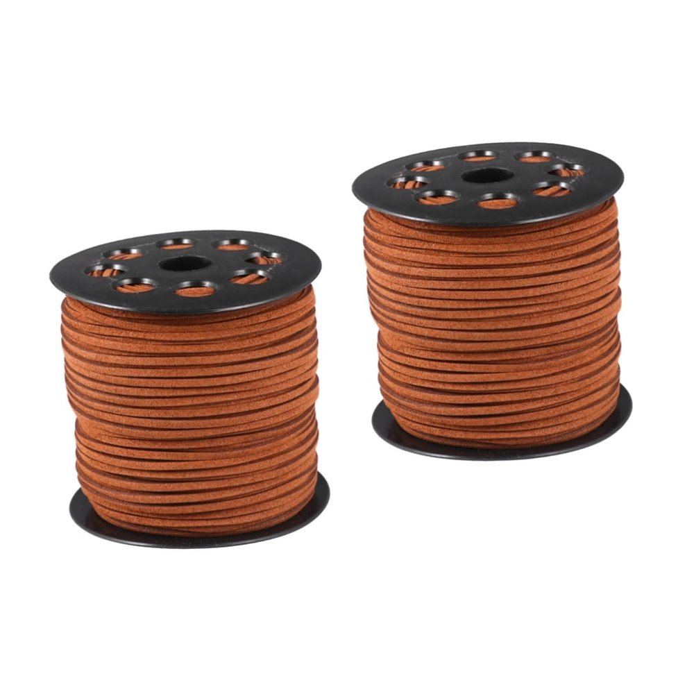 Lurrose 2rolls Double-Sided Microfiber Leather Cord for Jewelry Making Light Coffee for Bracelets Necklaces Anklets and Crafting Material