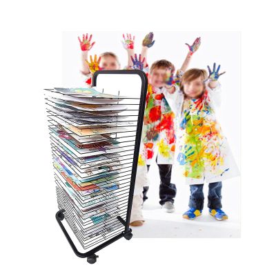 Sided Wire Drying Shelf - Drying Rack, 20 Removable Shelves, Efficient And Organized Drying Rack Art For Students' Masterpieces, Sturdy Paint Drying Rack With Lockable Wheels ( Color : B , Size : 20 f