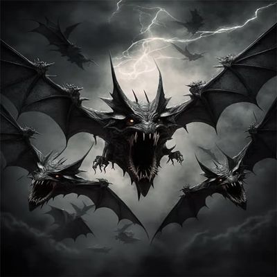 Directo Diamond Painting Kits for Adults,Ominous Scary Flying Monster 5D DIY Diamond Art Kits Full Drill Diamond for Gift Wall Decor Gem Arts Fantastic Animals 8 * 12inch