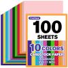 CreGear 100 Sheets Colored Cardstock Paper 8.5 x 11, 10 Colors Card Stock view 1