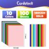 CreGear 100 Sheets Colored Cardstock Paper 8.5 x 11, 10 Colors Card Stock view 2