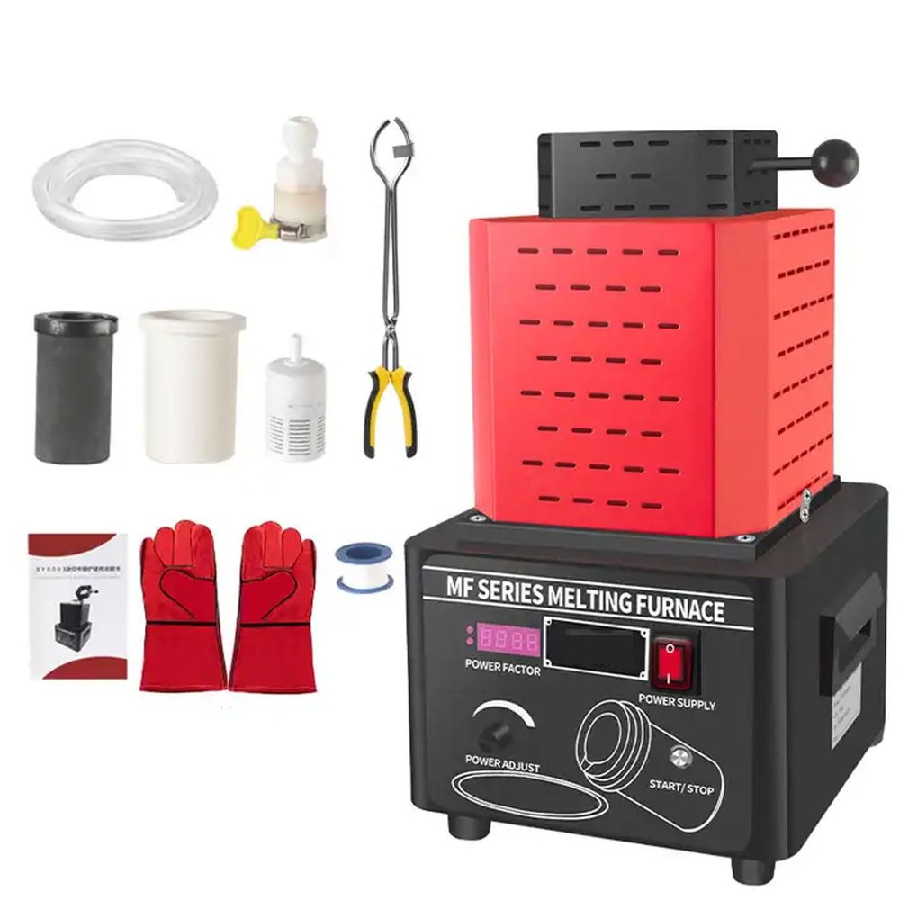 BDJSN Electric Gold Melting Furnace, 1600 /2912 Digital Melting Furnace Machine, Metal Casting Kit with Graphite Crucible, 5000W Smelting Furnace, Smelting Time 3-5 Minutes