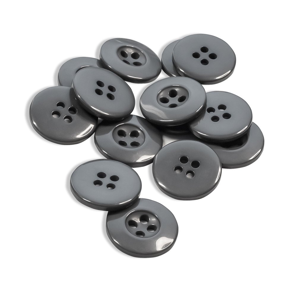 12 Pcs Foliage Green Sewing Buttons 0.75 Inch 30L, Glossy 4 Hole Round Plastic Buttons 19mm for Pants, Jackets, Bags, Sewing and Craft Projects