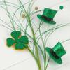 Pack of 2 Saint Patrick's Day Glitter Shamrock Leprechaun Hat Stems - Green Sparkle St. Paddy's Day Decoration for Irish Floral Arrangements and Decorations (37 Inches High) view 3