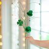 Pack of 2 Saint Patrick's Day Glitter Shamrock Leprechaun Hat Stems - Green Sparkle St. Paddy's Day Decoration for Irish Floral Arrangements and Decorations (37 Inches High) view 4