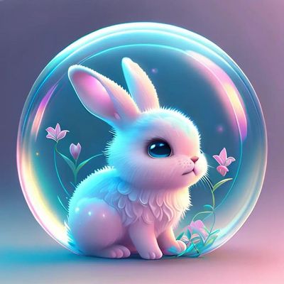 ARTopet 5D Diamond Art Painting Kits Bubble Rabbit Diamond Art Painting for Adults Beginners with Accessories DIY Full Round Drill for Home Wall Decor 30x30cm/11.8x11.8in