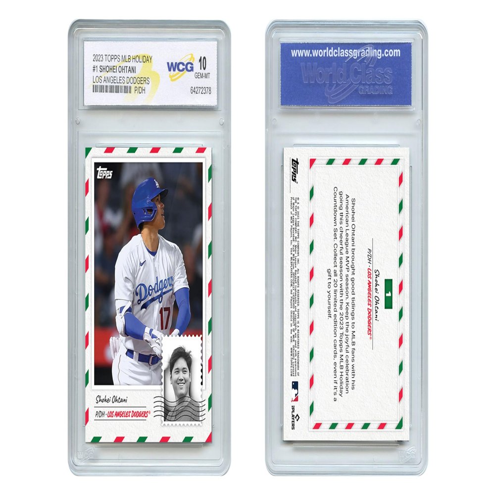 2023 Topps MLB Holiday SHOHEI OHTANI Los Angeles Dodgers Card #1 - Graded Gem-Mint 10