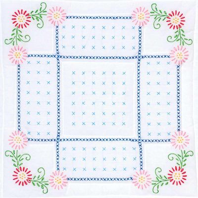 Jack Dempsey Needle Art Shades of Blue 18" Quilt Blocks