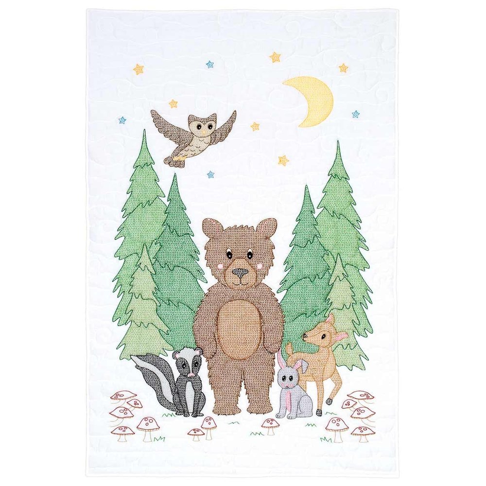 Woodland Bear Crib Quilt Top