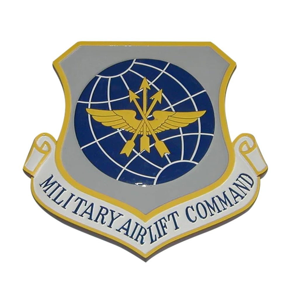 Scalecraft Military Airlift Command MAC Seal 14" Mahogany Wood Plaque