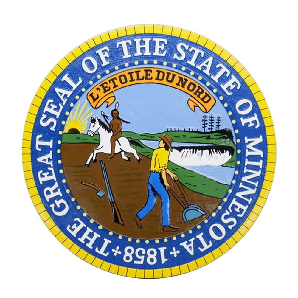 Scalecraft Minnesota State Seal 14" Mahogany Wood Plaque
