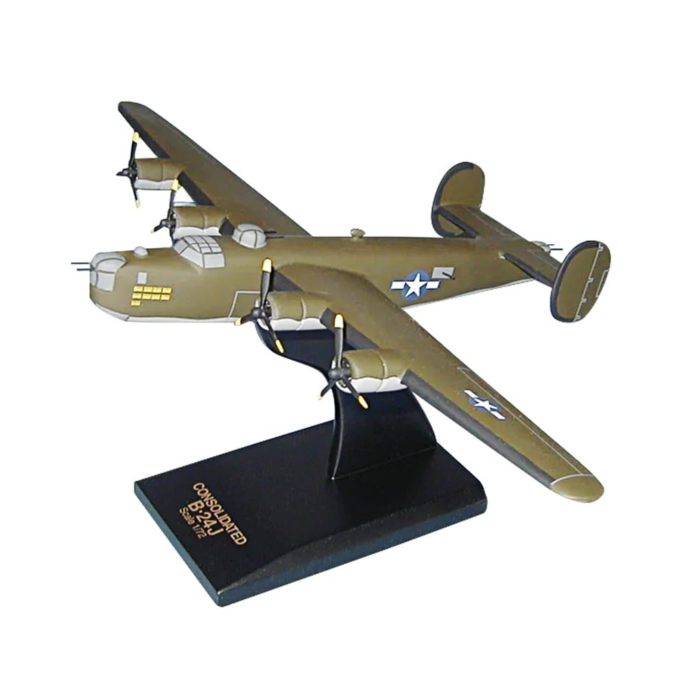 Consolidated B-24 Liberator Bomber WWII Desktop Display Airplane Model Scale 1/72